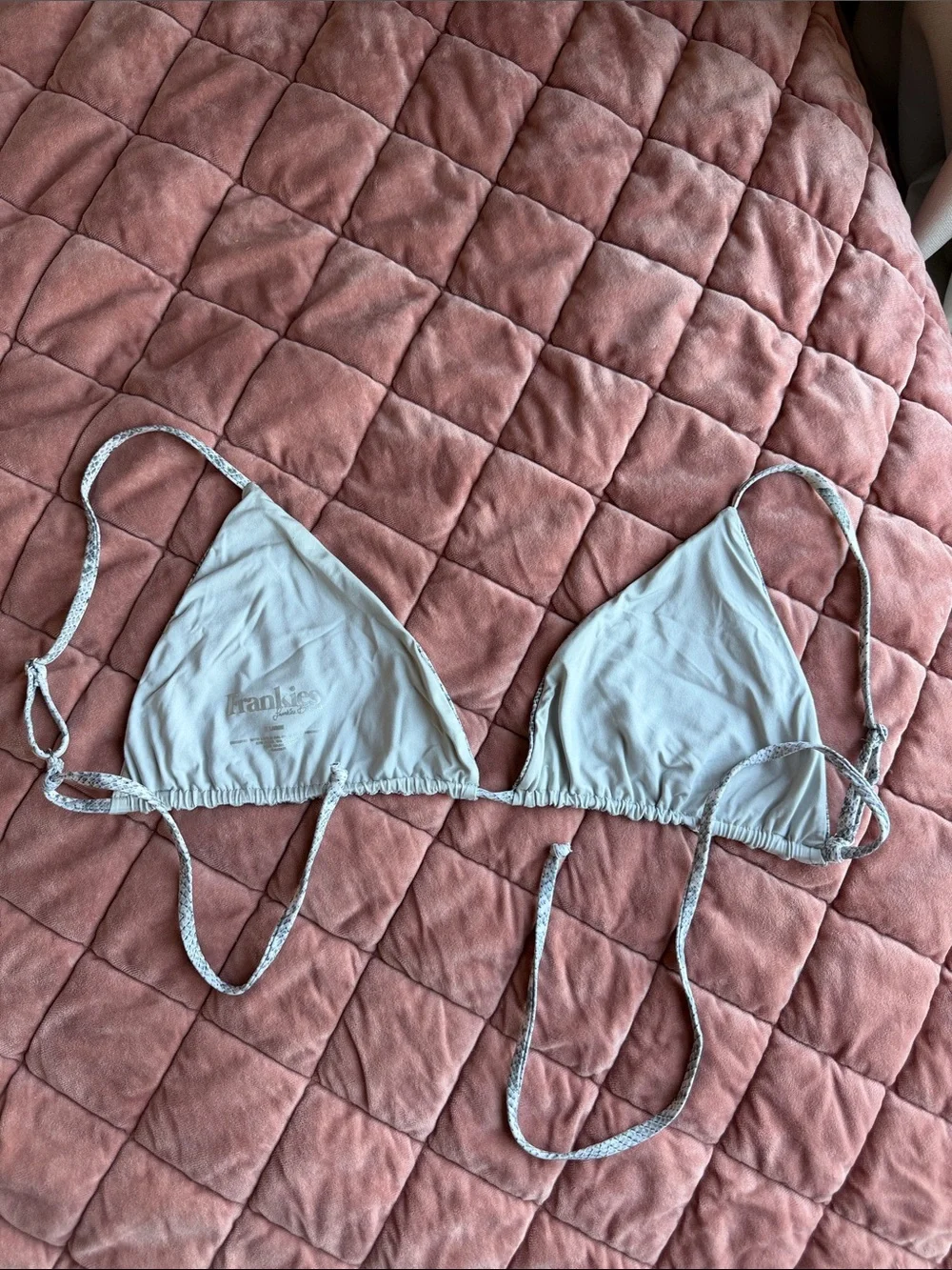 Frankie’s bikinis Triangle bikini top  - Light Gray